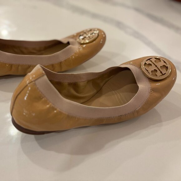 Tory Burch 'Caroline' Elastic Trim Ballerina Flat Size 7.5 - Picture 4 of 10